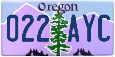 OR license plate 022AYC