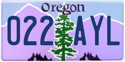 OR license plate 022AYL