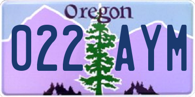 OR license plate 022AYM
