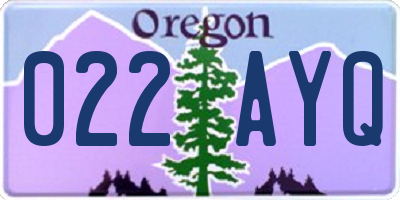 OR license plate 022AYQ
