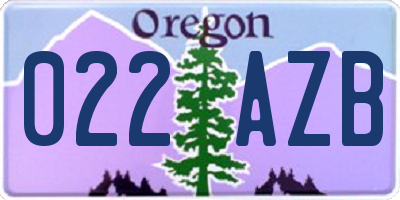 OR license plate 022AZB