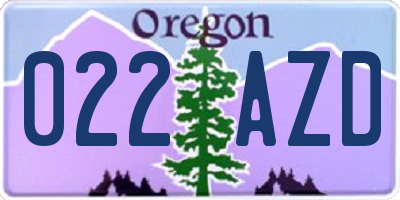 OR license plate 022AZD