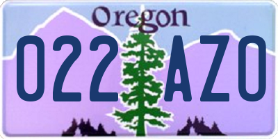 OR license plate 022AZO