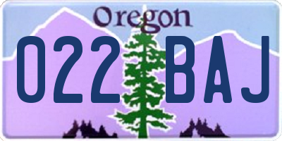 OR license plate 022BAJ