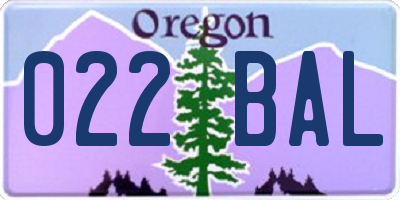 OR license plate 022BAL