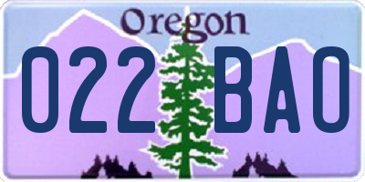 OR license plate 022BAO