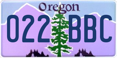 OR license plate 022BBC