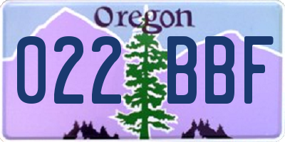 OR license plate 022BBF