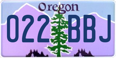 OR license plate 022BBJ
