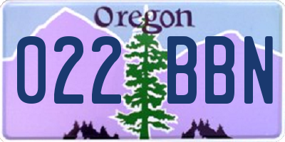 OR license plate 022BBN