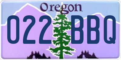 OR license plate 022BBQ
