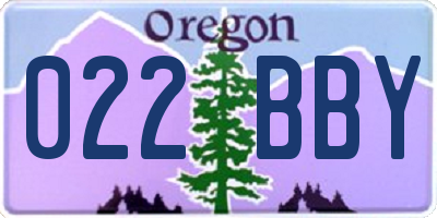 OR license plate 022BBY