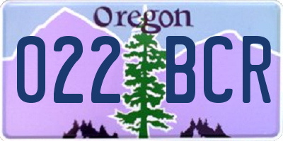 OR license plate 022BCR