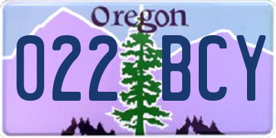OR license plate 022BCY