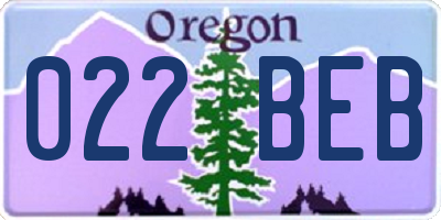 OR license plate 022BEB