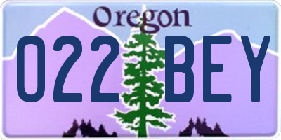 OR license plate 022BEY