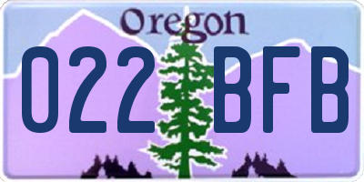 OR license plate 022BFB