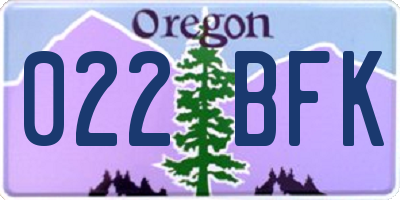 OR license plate 022BFK