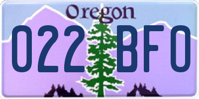 OR license plate 022BFO