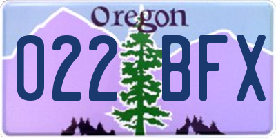 OR license plate 022BFX