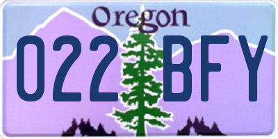 OR license plate 022BFY