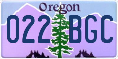 OR license plate 022BGC