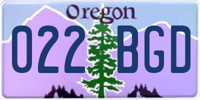 OR license plate 022BGD