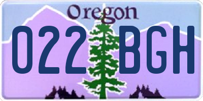 OR license plate 022BGH