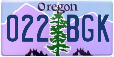 OR license plate 022BGK