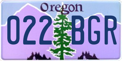OR license plate 022BGR