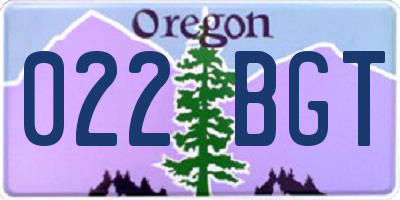 OR license plate 022BGT