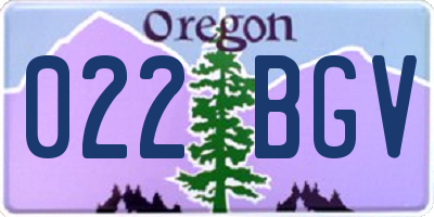 OR license plate 022BGV