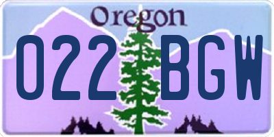 OR license plate 022BGW