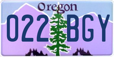 OR license plate 022BGY