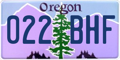 OR license plate 022BHF