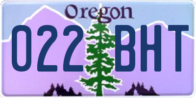OR license plate 022BHT