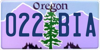 OR license plate 022BIA