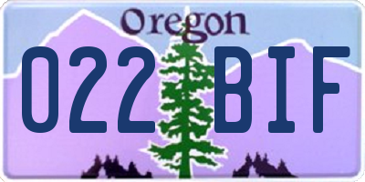OR license plate 022BIF