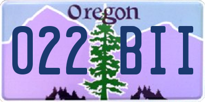 OR license plate 022BII