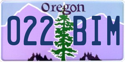OR license plate 022BIM