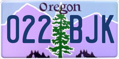 OR license plate 022BJK