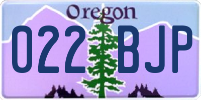 OR license plate 022BJP