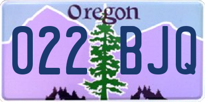 OR license plate 022BJQ