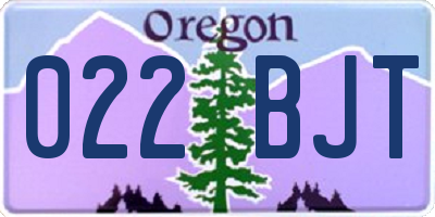 OR license plate 022BJT