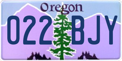 OR license plate 022BJY