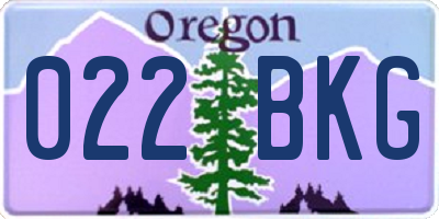 OR license plate 022BKG