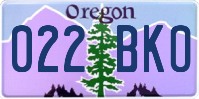 OR license plate 022BKO