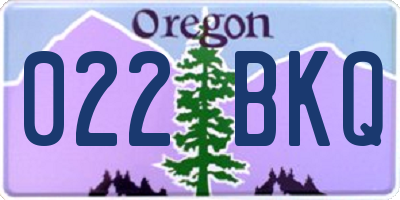 OR license plate 022BKQ