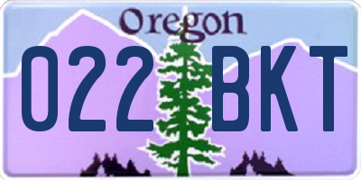 OR license plate 022BKT