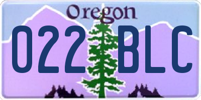 OR license plate 022BLC